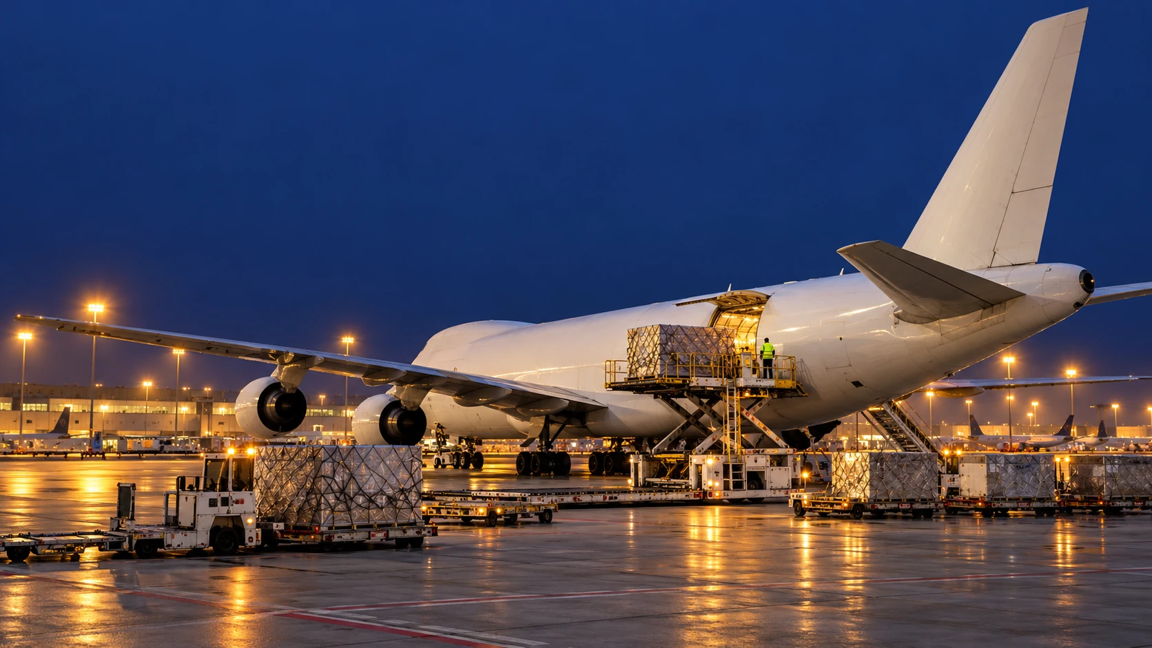 Air cargo operations at a European airport