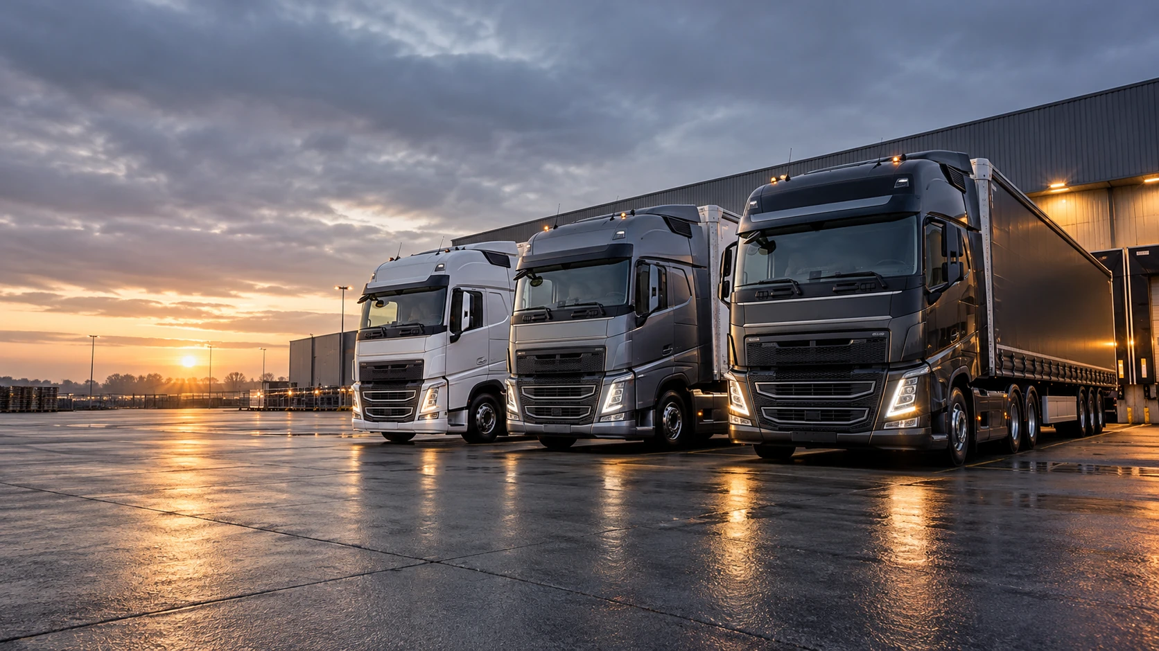 Illustrative transport partners’ vehicles at a depot